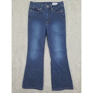 Gap 70s Flare High Rise Jeans Womens 29 8 Regular Dark Wash Blue Denim